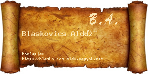 Blaskovics Aldó névjegykártya